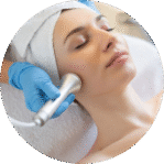 Fundo de mármore branco com destaque para ultrassom microfocado na clínica Harmodont em Sorocaba.