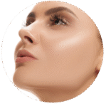 Fundo de mármore branco com veios suaves, usado para destacar o tratamento estético de rinomodelação facial na clínica Harmodont em Sorocaba.