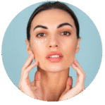 Fundo de mármore branco elegante para destacar o tratamento estético de preenchimento de mandíbula realizado na clínica Harmodont em Sorocaba.