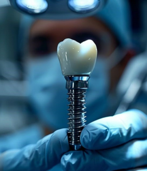 Implante Dentário completo com coroa de porcelana. Procedimento cirúrgico de Implante Carga Imediata na Harmodont Sorocaba.